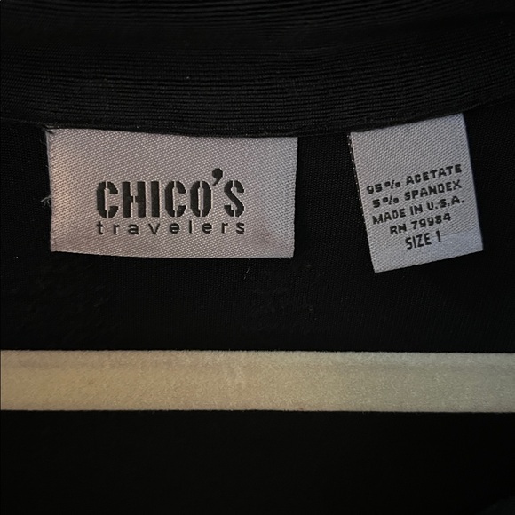 Chico’s Travelers Black Zip-Up Long Sleeve Top - Picture 4 of 4